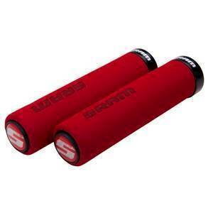 SRAM Locking grips foam 129mm red with Single black Clamp and handlebar ends