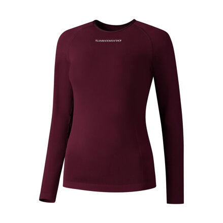 SHIMANO Women's T-shirt VERTEX LONG BASE LAYER burgundy